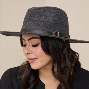 Torrid - Wool Melton Panama Hat in Charcoal, M/L